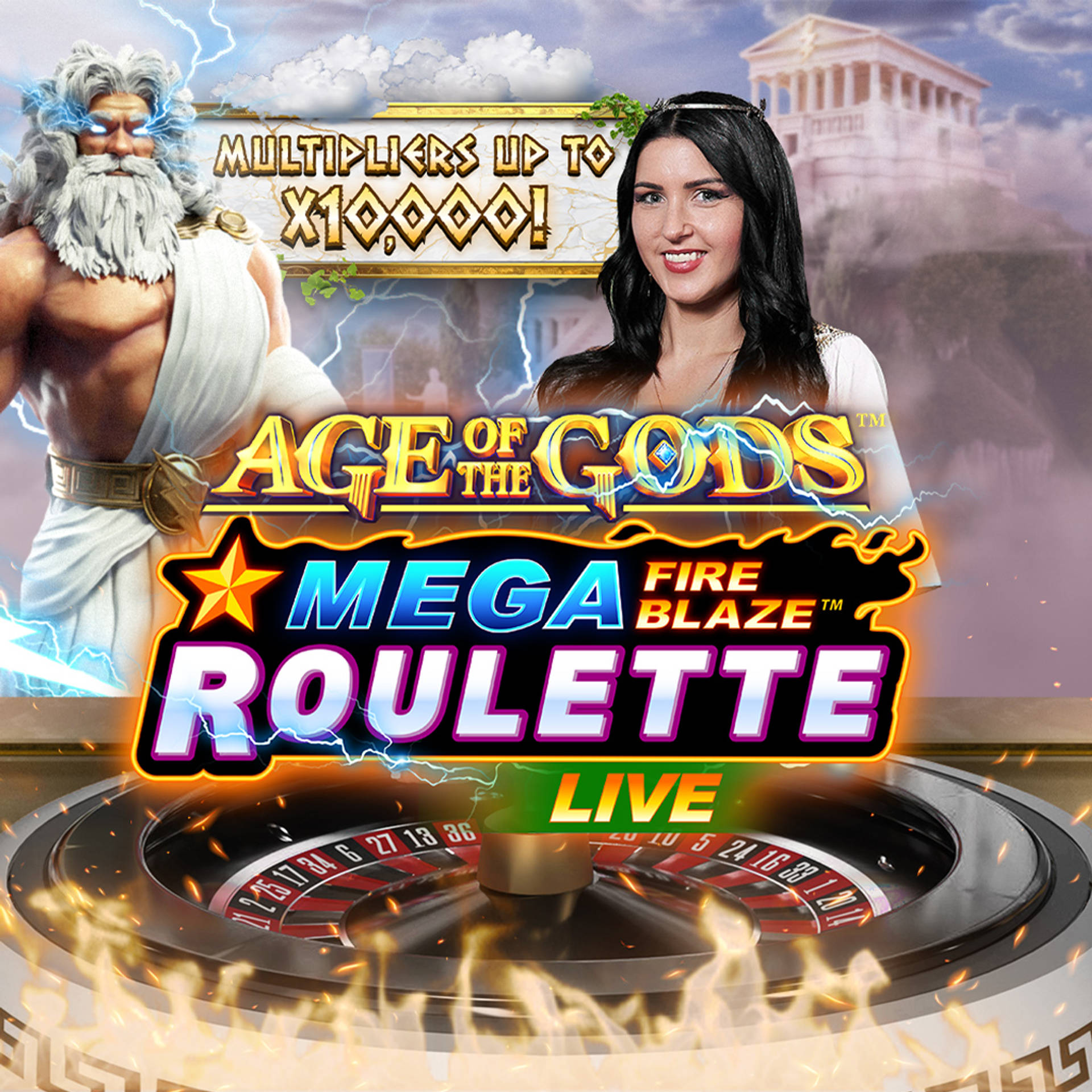 Mega Fire Blaze Age of the Gods Roulette Live